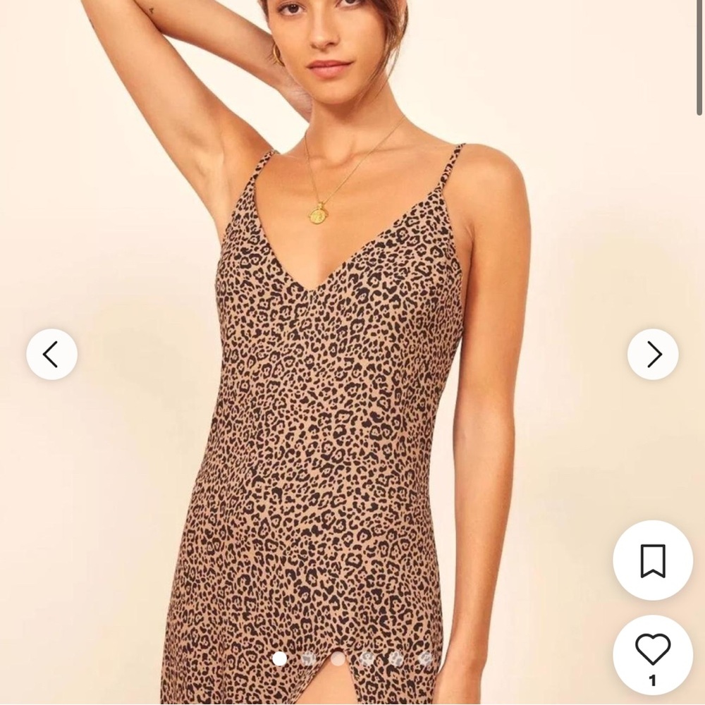 Reformation Marlowe Brown Leopard Mini Dress
